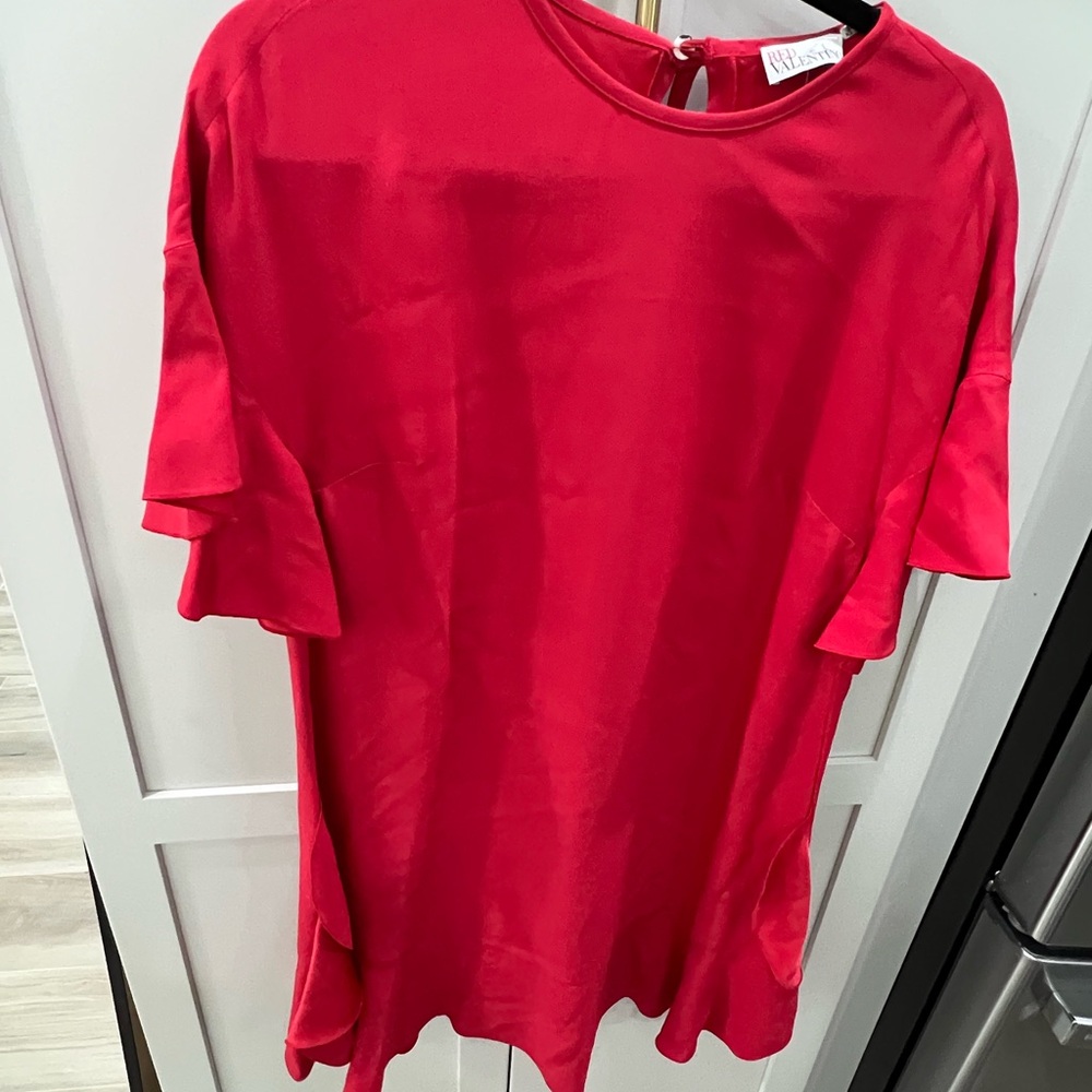 RED Valentino Red Boxy Short Sleeve Dress